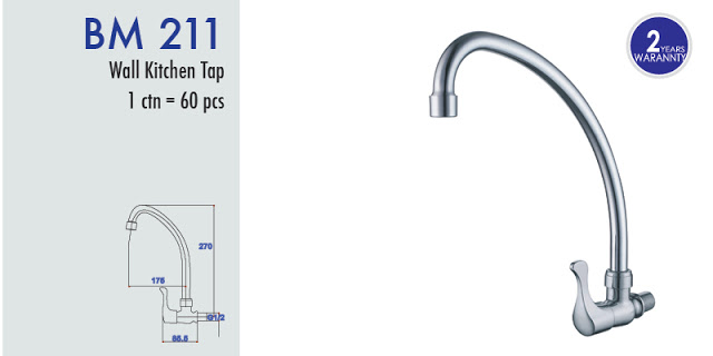 BM211 WALL MOUNTED SINK TAP  